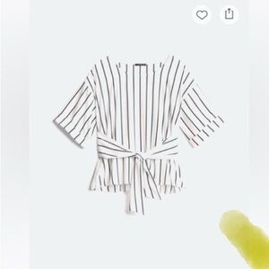 West Kei Black and White Striped Blouse